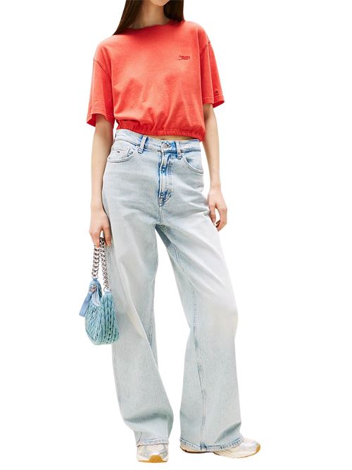 T-shirt crop arancione in cotone Tommy Jeans | DW0DW20324SN6